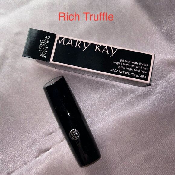 New Mary Kay Gel Semi-Matte Lipstick Rich Truffle .13 oz. Neutral Brown - Picture 2 of 5